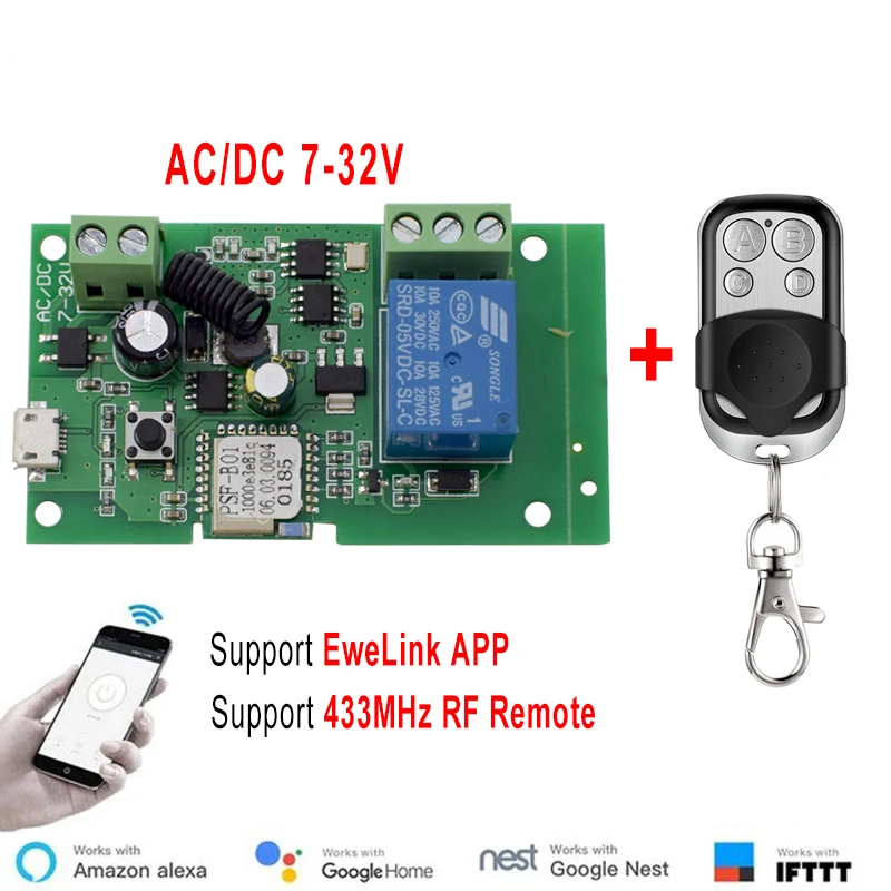 Relay Module 5V - Ewelink ac/dc 5v 7v-32v 1 canal