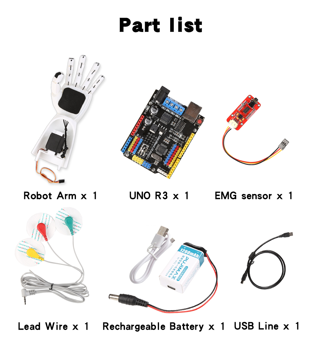 Sensor EMG Braço robótico Sens - Diy Electronics Kits avaliação e preço