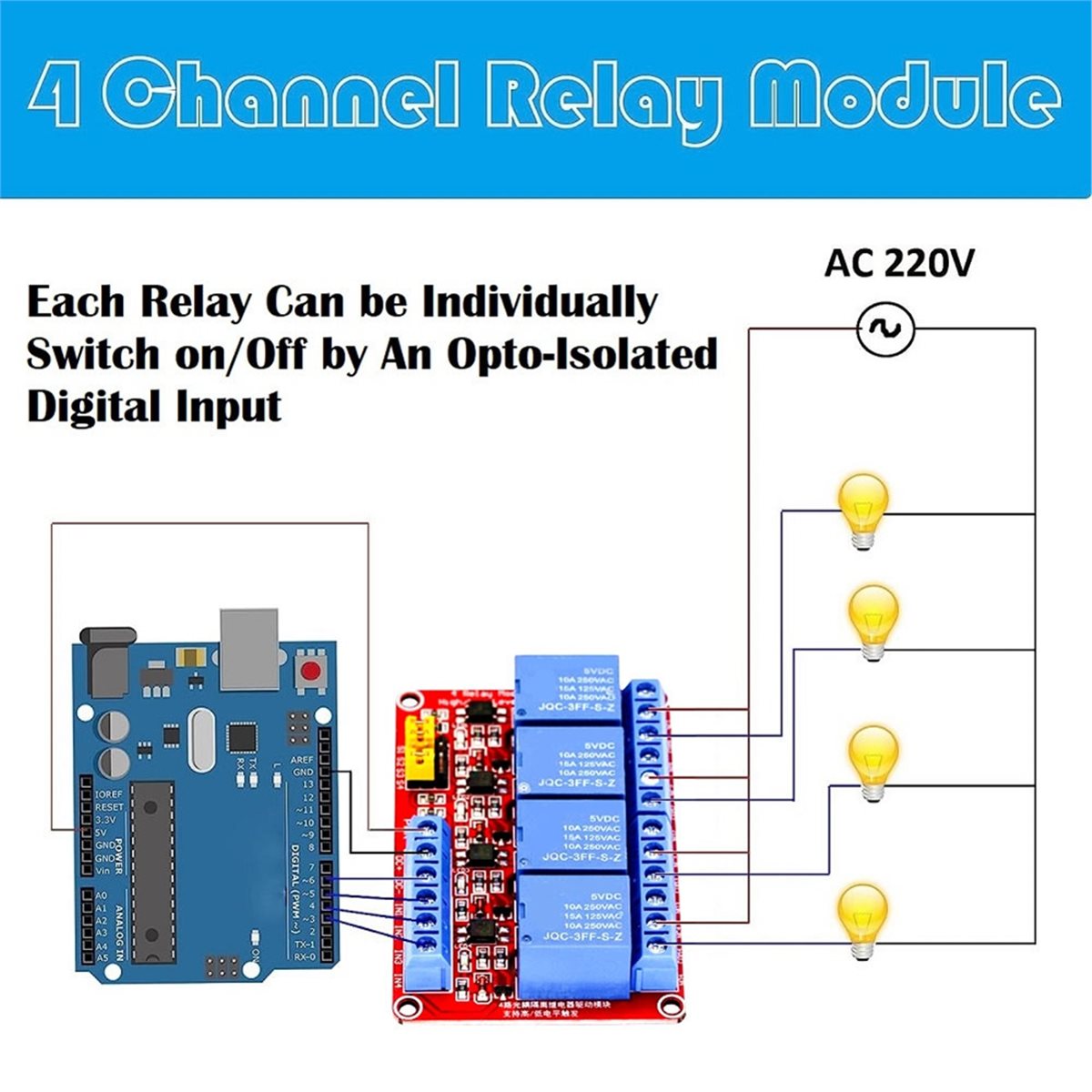 Módulo de Relé de 4 Canais A49 - Relay Module 5V avaliação e preço