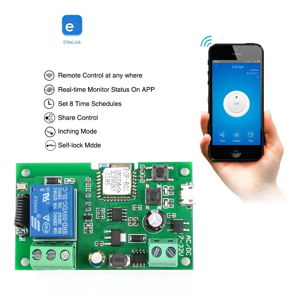 Ewelink ac/dc 5v 7v-32v 1 cana - Relay Module 5V avaliação e preço