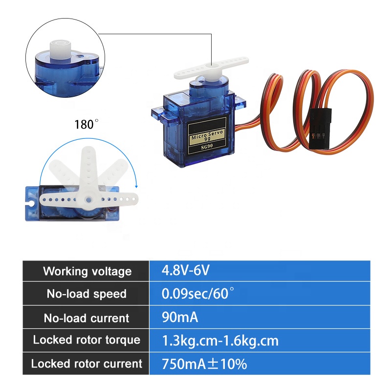 10 pçs micro clássico torre pr - Servo Motor Sg90 avaliação e preço
